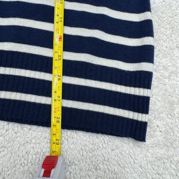 Joie Women's Wool Silk Blue White Striped Full Zip Hoodie Jacket, Size L - Picture 6 of 7